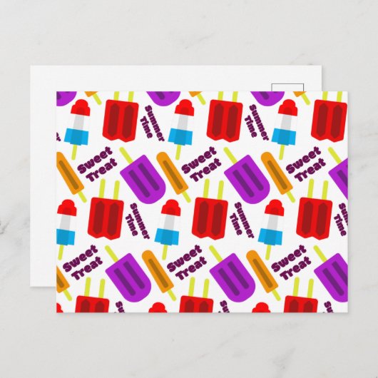 Summertime Frozen Treat Bar Patroon Briefkaart (Voorkant / Achterkant)