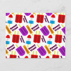 Summertime Frozen Treat Bar Patroon Briefkaart