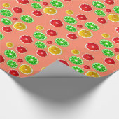 Summertime fruitkleurig fruitig patroon cadeaupapier (Hoek)