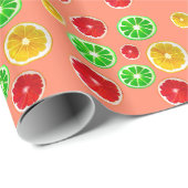 Summertime fruitkleurig fruitig patroon cadeaupapier (Rol Hoek)