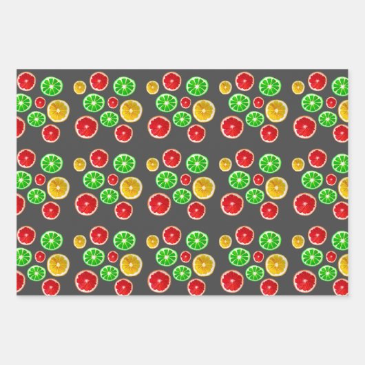 Summertime fruitkleurig fruitig patroon inpakpapier vel (Voorkant 3)