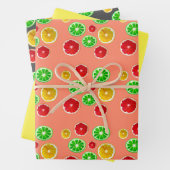 Summertime fruitkleurig fruitig patroon inpakpapier vel (In situ)