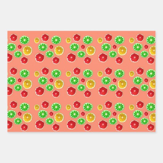 Summertime fruitkleurig fruitig patroon inpakpapier vel (Voorkant)