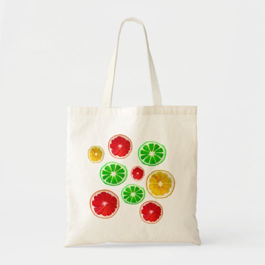 Summertime fruitkleurig fruitig patroon tote bag (Voorkant)