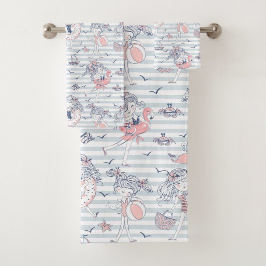 Summertime Fun Bath Towel Set Bad Handdoek (Insitu)