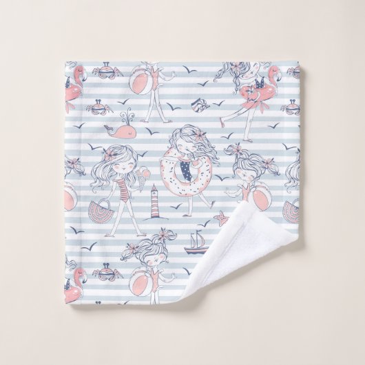 Summertime Fun Bath Towel Set Bad Handdoek (Wasdoekje)