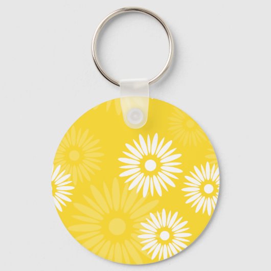 Summertime gele bloemen Sleutelhanger (Voorkant)