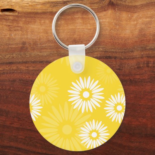 Summertime gele bloemen Sleutelhanger (Voorkant)