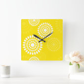 Summertime gele bloemen Wall klok (Huis)