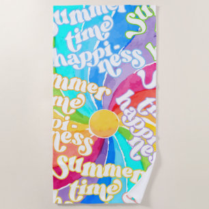 Summertime geluk Rainbow Beach Towel Strandlaken