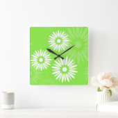 Summertime groene bloemen Wall klok (Huis)