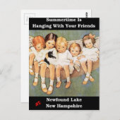 Summertime hangt samen met je vrienden briefkaart (Voorkant / Achterkant)