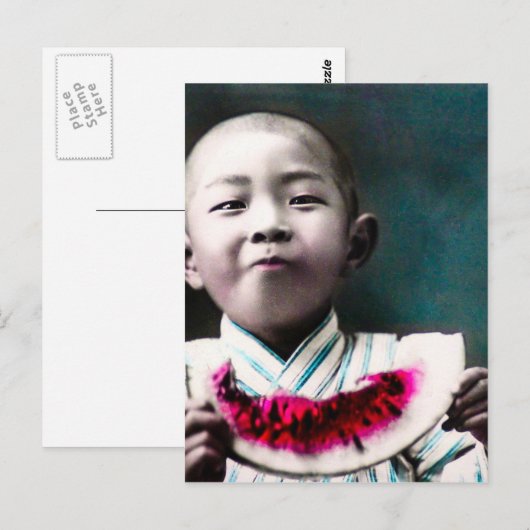 Summertime in de watermeloen van het oude Japan Briefkaart (Voorkant / Achterkant)