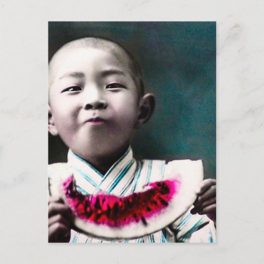 Summertime in de watermeloen van het oude Japan Briefkaart (Voorkant)