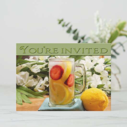 SUMMERTIME INVITATIE - MULTIDOEL - LEMONADE KAART (Staand voorkant)