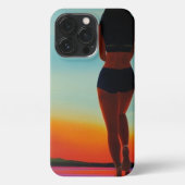 Summertime iPhone 13 Pro Slim Fit-Hoesje, glanzend iPhone Hoesje (Achterkant)