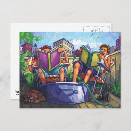 Summertime leeskunst briefkaart (Voorkant / Achterkant)