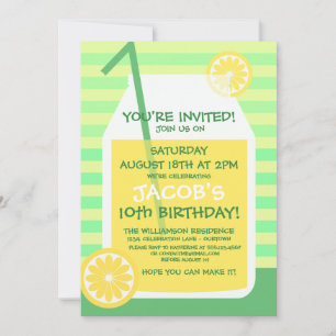 Summertime Lemonade Party Invitation Kaart
