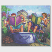 Summertime lezen cadeaupapier (Vlak)