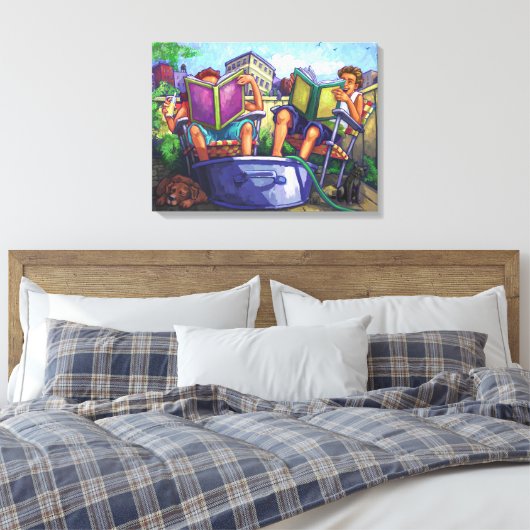 Summertime lezen canvas afdruk (Insitu (Slaapkamer))
