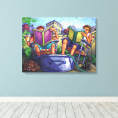 Summertime lezen canvas afdruk (Insitu (Houten vloer))