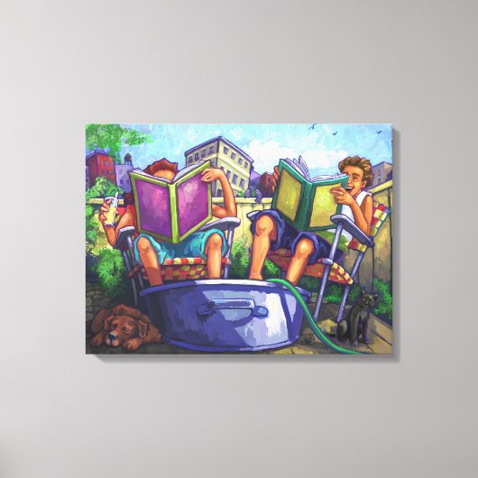 Summertime lezen canvas afdruk (Voorkant)