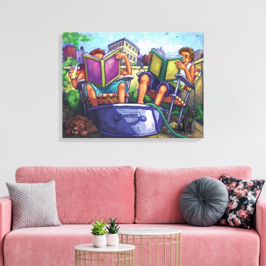 Summertime lezen canvas afdruk (Insitu (Woonkamer))
