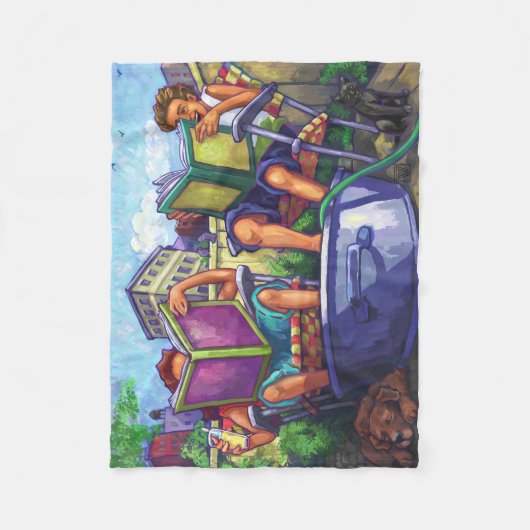 Summertime lezen fleece deken (Voorkant)
