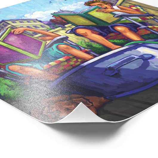 Summertime lezen foto afdruk (Hoek)