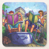 Summertime lezen kartonnen onderzetters (Voorkant)