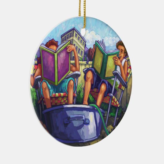 Summertime lezen keramisch ornament (Rechts)