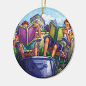 Summertime lezen keramisch ornament (Links)