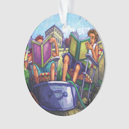 Summertime lezen ornament (voorkant)