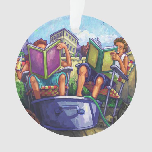 Summertime lezen ornament (voorkant)