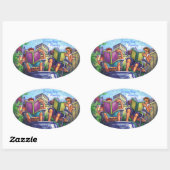 Summertime lezen ovale sticker (Vel)