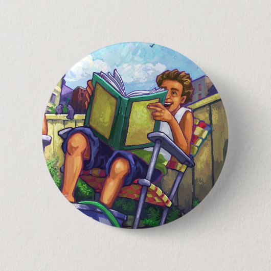 Summertime lezen ronde button 5,7 cm (Voorkant)