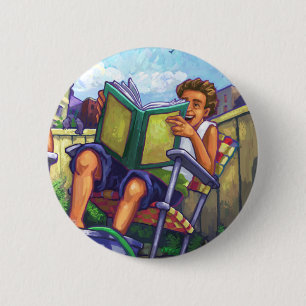 Summertime lezen ronde button 5,7 cm