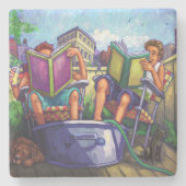 Summertime lezen stenen onderzetter (Voorkant)