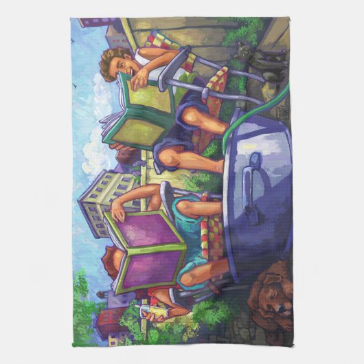 Summertime lezen theedoek (Verticaal)