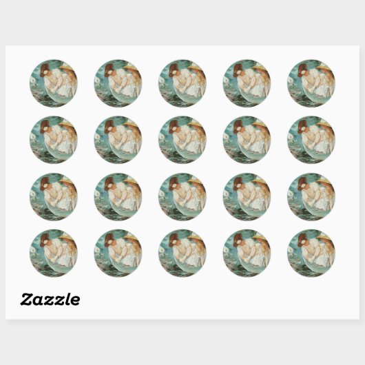 Summertime | Mary Cassatt Ronde Sticker (Vel)