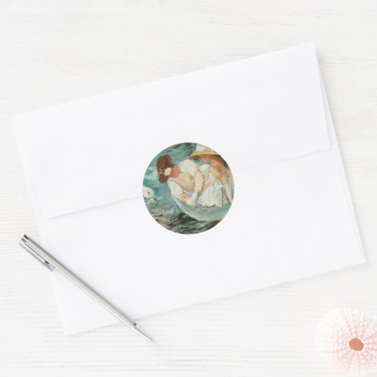 Summertime | Mary Cassatt Ronde Sticker (Envelop)