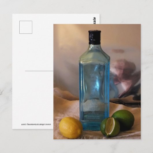 "Summertime", nog steeds leven met flesje en citru Briefkaart (Voorkant / Achterkant)