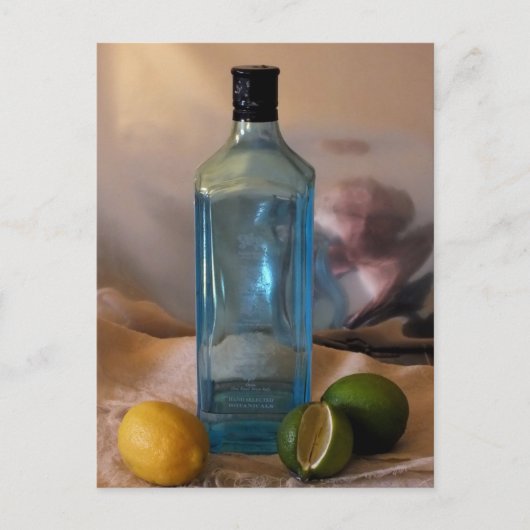"Summertime", nog steeds leven met flesje en citru Briefkaart (Voorkant)