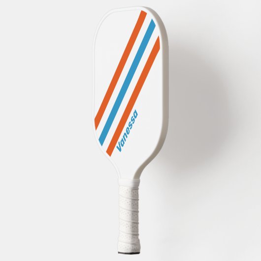 Summertime Nostalgic Stripes met naam Pickleball Paddle (Links)
