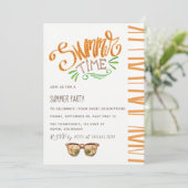 Summertime partijuitnodiging kaart (Staand voorkant)