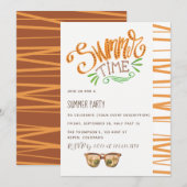 Summertime partijuitnodiging kaart (Voorkant / Achterkant)