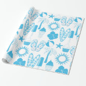 Summertime-pictogrammen Cadeaupapier (Uitgerold)
