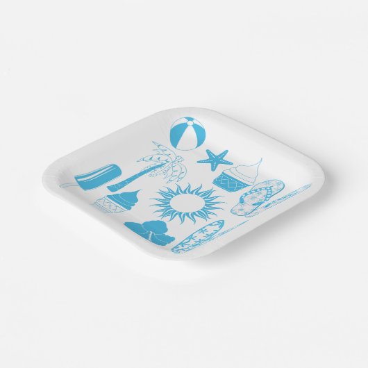 Summertime-pictogrammen Papieren Bordje (Gebogen)