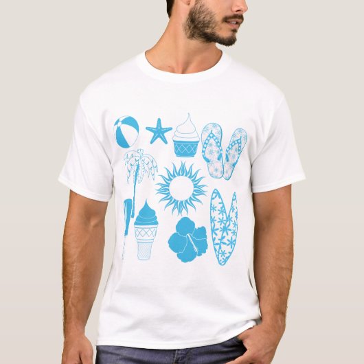 Summertime-pictogrammen T-shirt (Voorkant)