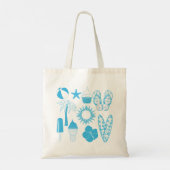 Summertime-pictogrammen Tote Bag (Achterkant)